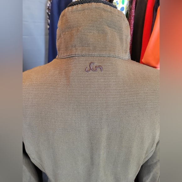 Same underneath brown utility coat jacket size Xsmall cotton/bamboo blend - Picture 9 of 12